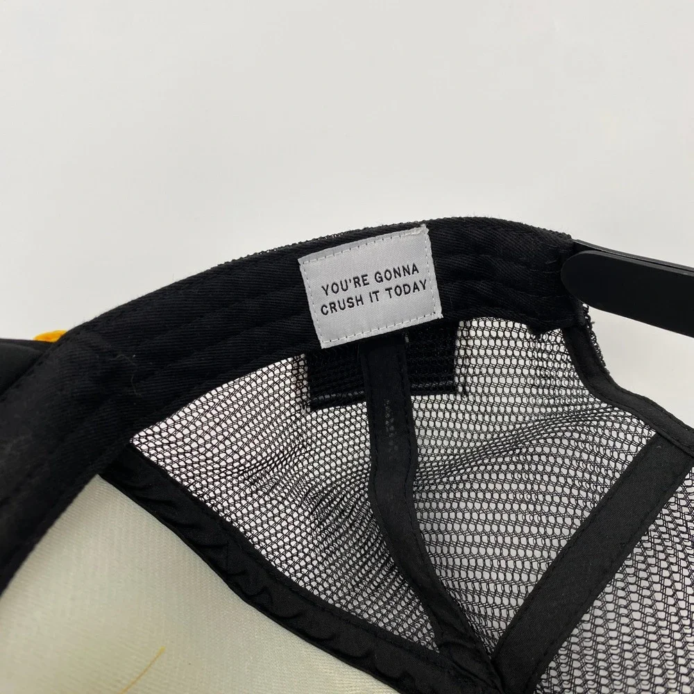 Yllw The Label Herald Crest Trucker Hat OS Black Crest Mesh Back
